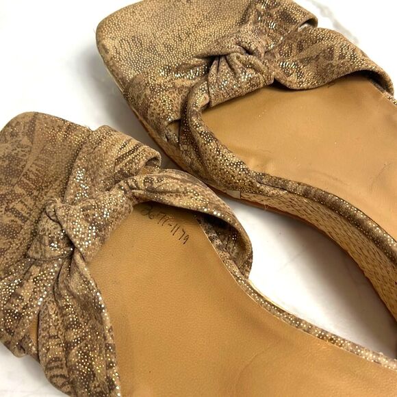 Stuart Weitzman Woven Straw Wedge Sandals with Metallic Details Size 8.5M - Picture 7 of 11